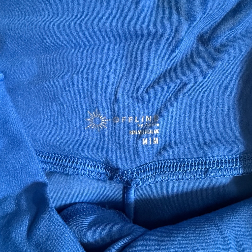 Aerie Offline Women's Blue High-Waisted Shorts - Picture 2 of 4